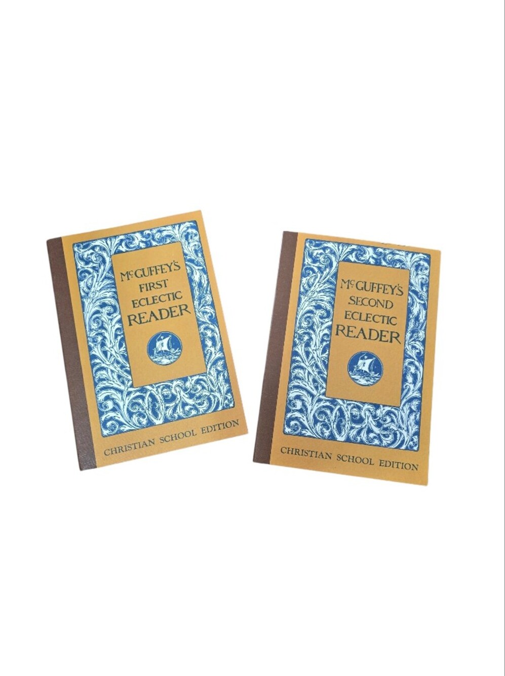 McGuffey's Eclectic Readers Set - Blue & Tan Covers